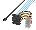 MiniSAS HD SFF-8643转4SFF-8482带大4P电源 效劳器硬盘数据线