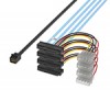 MiniSAS HD SFF-8643转4SFF-8482带大4P电源 效劳器硬盘数据线