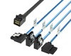 Mini SAS HD SFF-8643转4SATA右弯 效劳器硬盘数据线