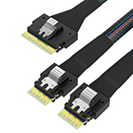 Slim SAS SFF-8654 8i to 2SFF-8654 4i 24Gbps效劳器线