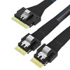 Slim SAS SFF-8654 8i to 2SFF-8654 4i 24Gbps效劳器线